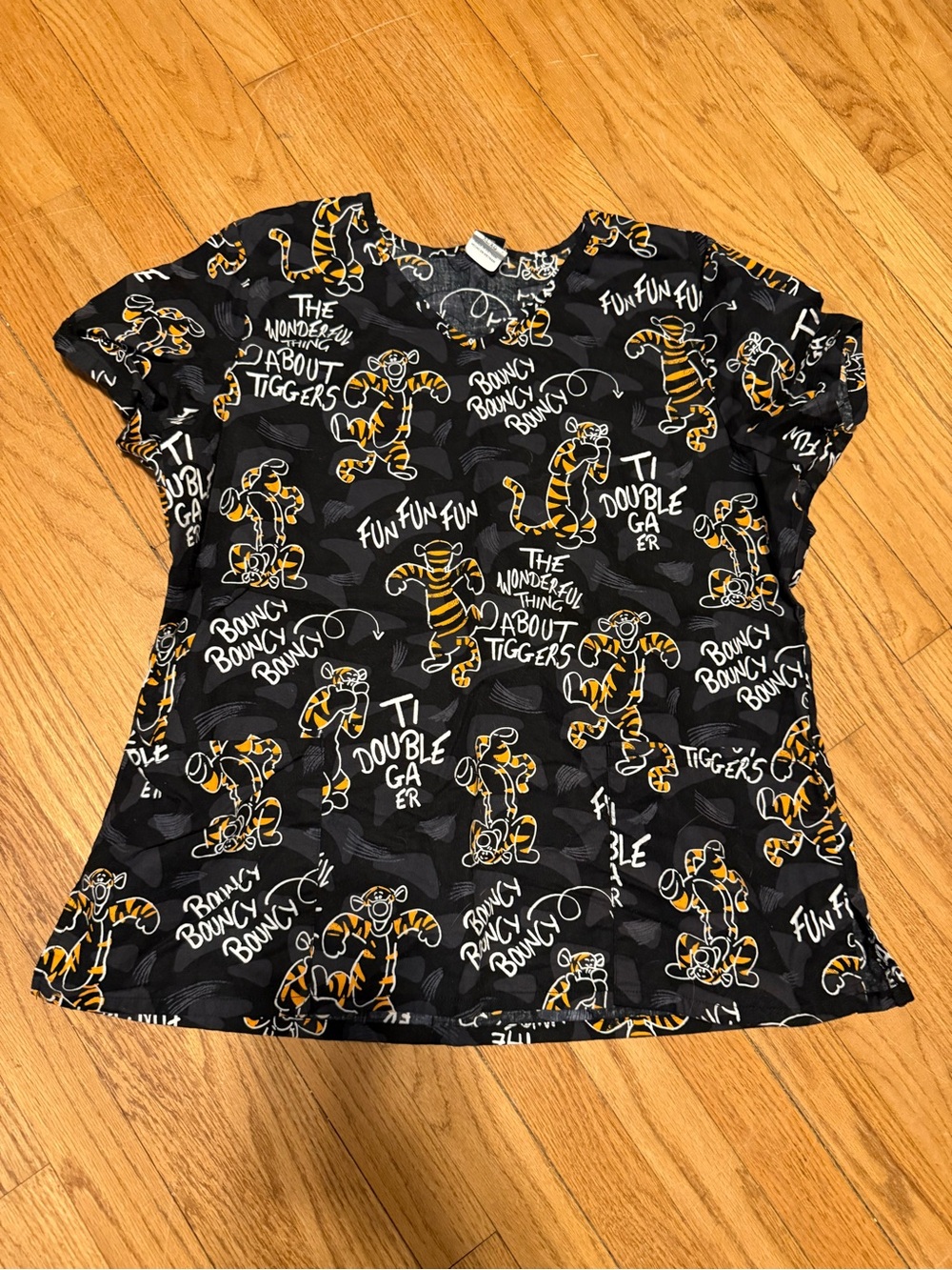 Disney Black Tee with Yellow Tigger Print